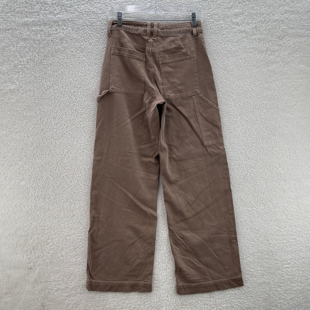American Eagle Pants Womens 2 Brown Super High Rise Baggy Wide Leg Carpenter Y2K - Picture 2 of 8